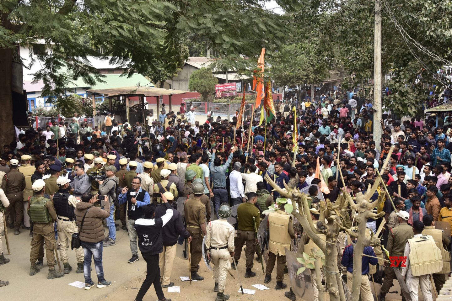 Fresh Clashes in Assam’s Kheroni: Non-Tribal Protesters Torch Motorcycles