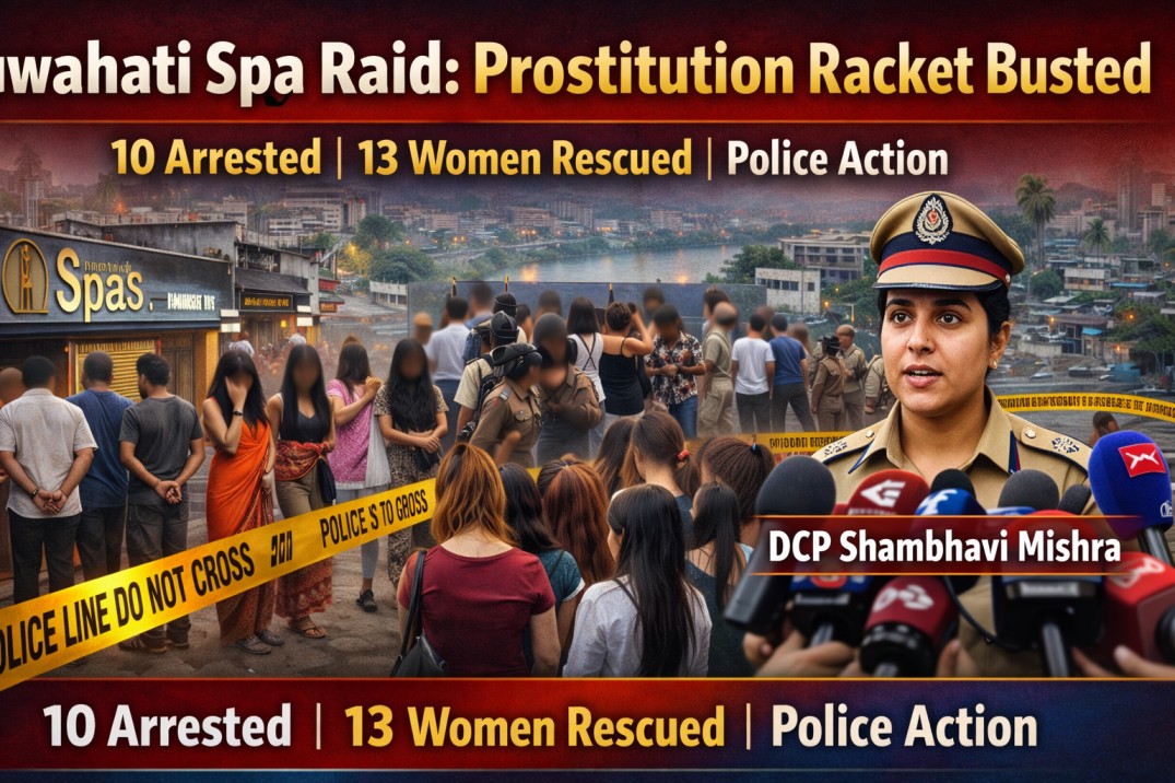Guwahati Spa Salon Raids 2026: 10 Arrested, 13 Women Rescued in Major Prostitution Racket Bust