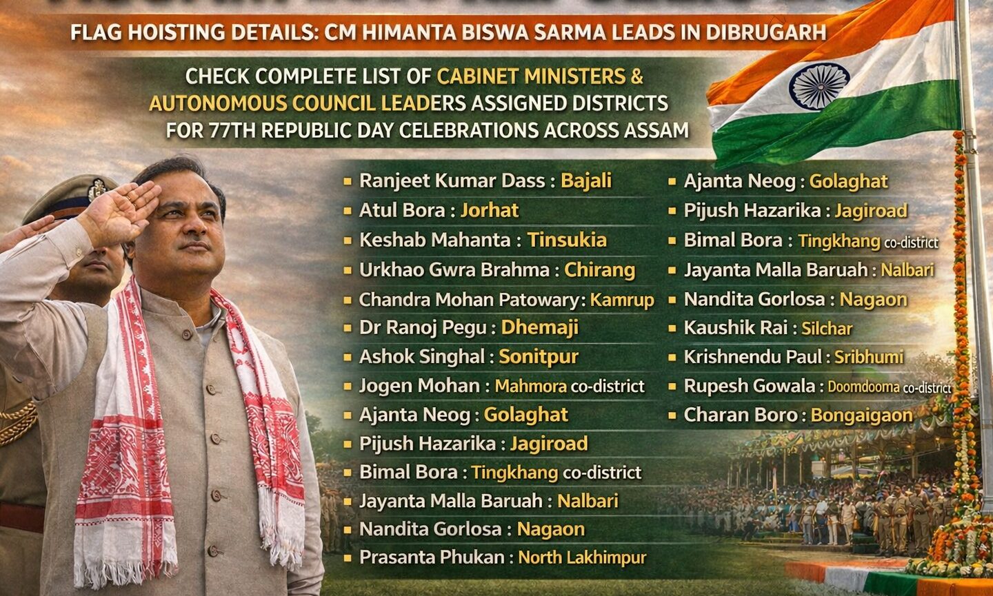Assam 2026 Republic Day Flag Hoisting: Full Ministers List
