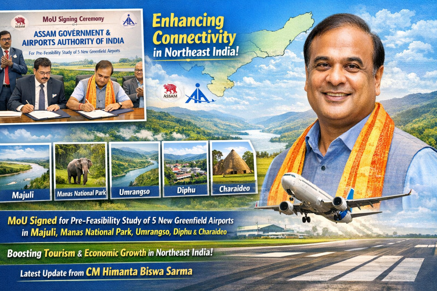 Assam Unleashes 5 New Airports: Tourism & Economy Soar!