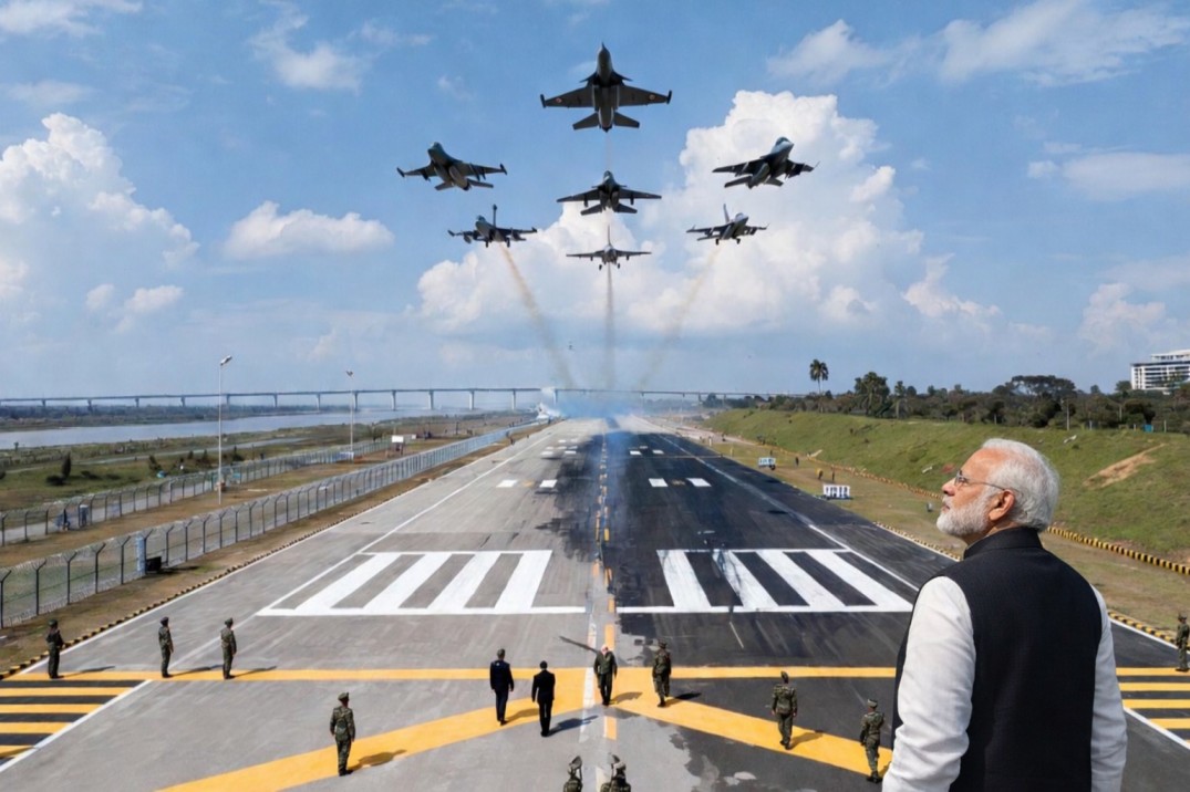 PM Modi Assam Visit: Historic Highway Landing on 14feb