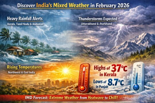 India Weather Rollercoaster: Extreme Temperatures, Heavy Rains in South, and Rising Mercury in North – IMD Latest Forecast February 2026