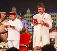 Triumphant D K Shivakumar Sworn In as 25th Karnataka CM