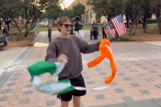 Shocking Texas Protest: Man Rips Indian Flag, 1000s Furious