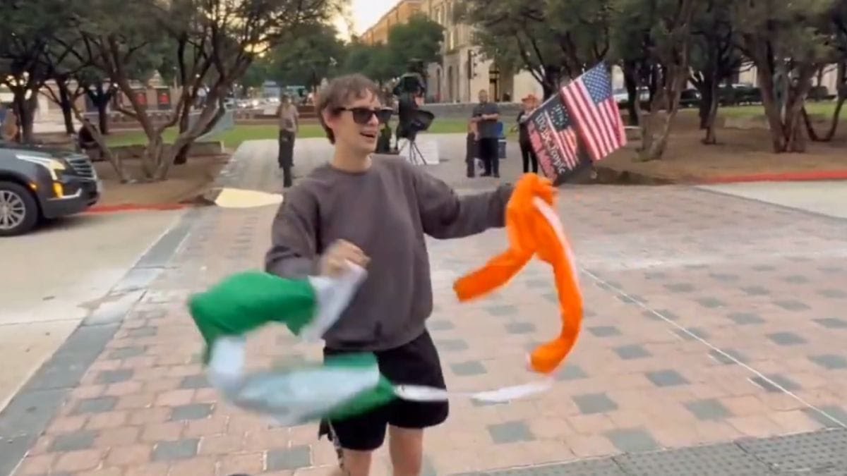 Shocking Texas Protest: Man Rips Indian Flag, 1000s Furious