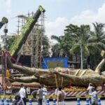 Controversial 64ft Messi Statue Kolkata Dismantled Safely!
