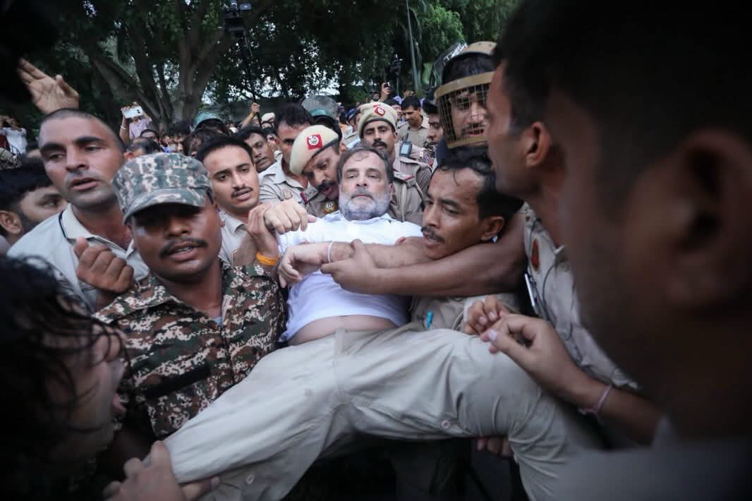 Breaking Update: Rahul Gandhi Held During Protest