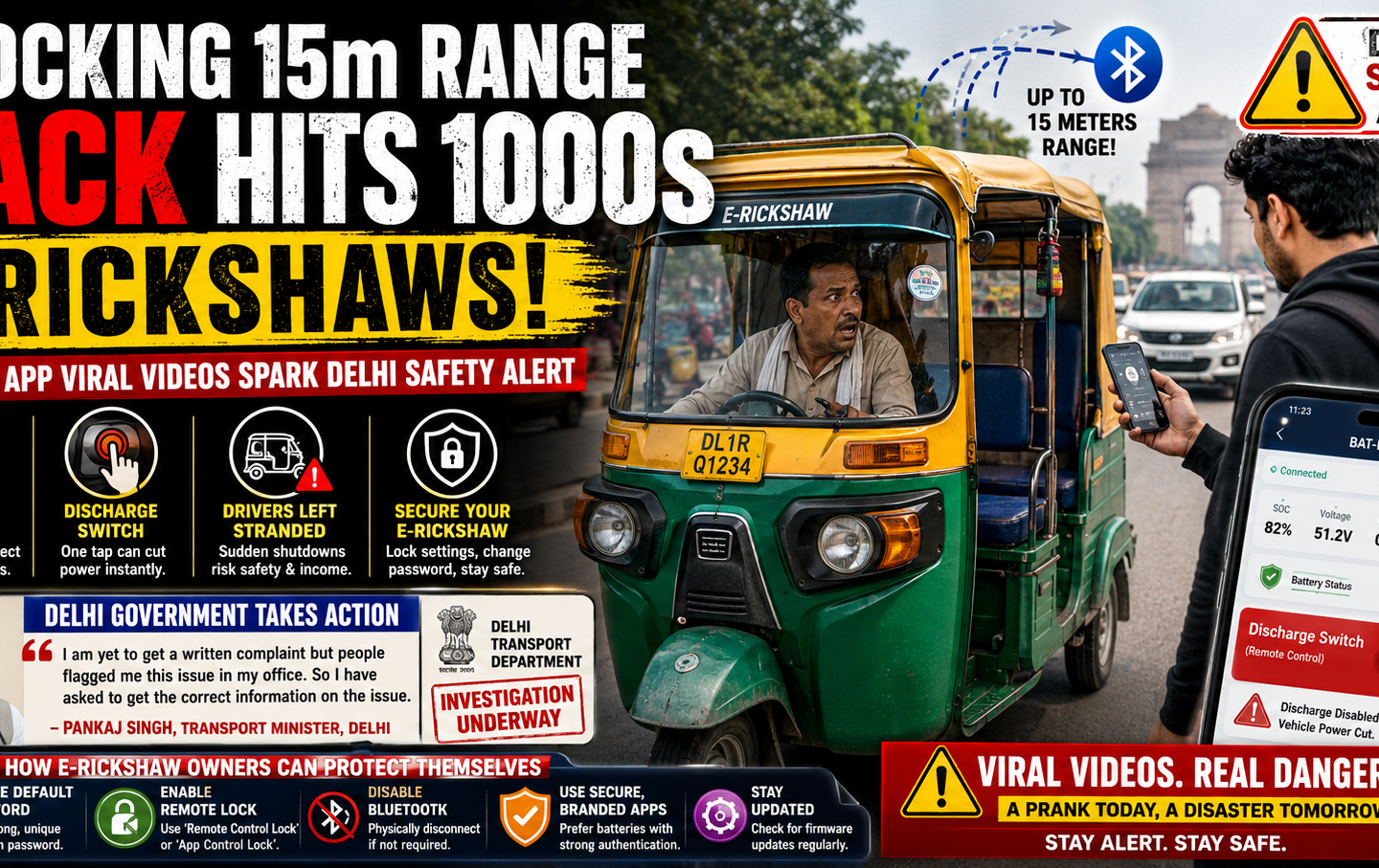 Shocking 15m Range Hack Hits 1000s E-Rickshaws!